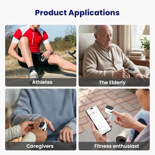 Bluetooth Pulse Oximeter Fingertip, Smart Blood Oxygen Saturation Monitor with App for Sports & Aviation, Accurate SpO2 & Heart Rate Reader with Full OLED Screen, Perfusion Index, Batteries Included - Thumbnail 6