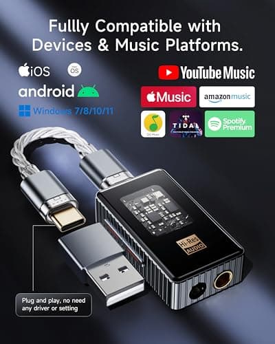 ZOOAUX PRO Headphone Amplifier, Portable Hi-Res Audio Amp with 4.4mm & 3.5mm Outputs, PCM 768kHz/DSD256 Support, Volume Control for Android, iOS, Mac & Windows - Thumbnail 5