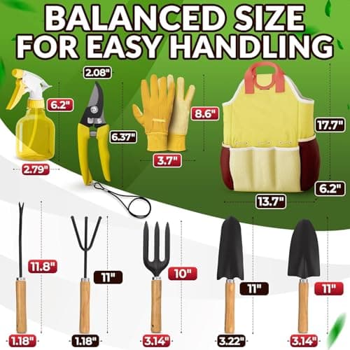 10 Pcs Gardening Tools for Women – Ergonomic Lightweight Metal Garden Tools Set with Convenient Organizer Handbag – Easy Handling for Outdoor Plant Care | Gardening Gifts for Women for Home Use - Thumbnail 2