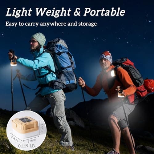 4 Packs Rechargeable Camping Lights LED Camping Lantern, 300LM, 3 Light Modes, Portable IP53 Waterproof Tent Lights for Camp, Outdoor,Hiking, Fishing,Emergency Outage - Thumbnail 5
