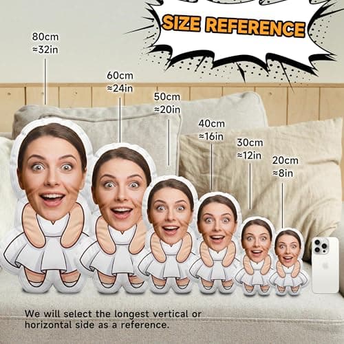 Personalized Face Plush Doll, Custom Photo Pillow for People or Pets, Funny Gag Gift & Unique Anime Perimeter Decor, Customized Humanoid Stuffed Figure,Ideal for,Birthday,2026 Football Tournament. - Thumbnail 4