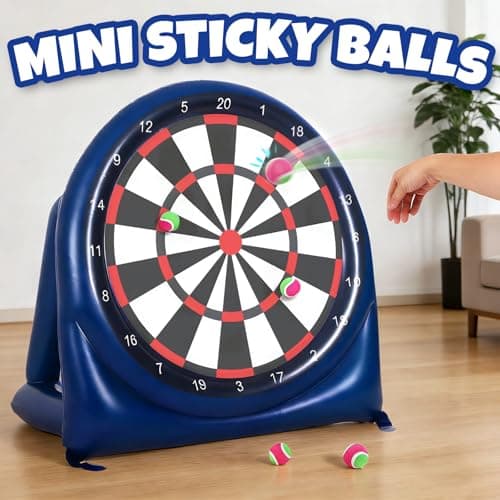 6FT Giant Football Toss & Soccer Dart Board Game, Inflatable 2-Sided Outdoor Yard Game with Pump, Backyard Carnival Party Game for Family - Thumbnail 6
