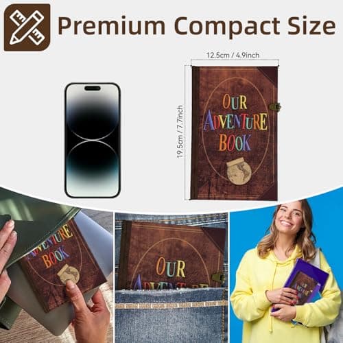 Our Adventure Book Travel Scrapbook Journal Notebook, 160Pages Scrap Book Photo Albums, Faux Leather Journaling Diaries, Scrapbooking Gifts Set With Pen and Stickers for Anniversary Wedding Office - Thumbnail 2
