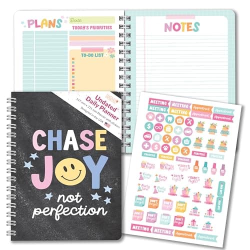 Undated Daily Planner Notebook - Undated Planner Notebooks, Daily To Do List Planners, To Do List Notebook for Work Organization, Day Schedule Planners for Kids and Adults - Image 1