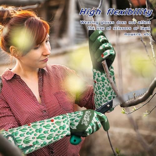 Schwer Gardening Gloves for Women, Rose Pruning Gloves with Forearm Protection, Touchscreen, Fingertip & Palm Strengthening, Breathable & Comfortable Long Garden Glove for Yard, Gardening Gifts, XL - Thumbnail 5
