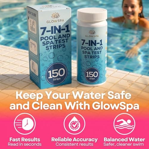 7-in-1 Pool Test Strips - 150pcs Quick, Accurate Spa Test Strips for Hot Tub & Swimming Pools - Chlorine, Bromine, pH, Cyanuric Acid & Water Hardness Test kit. - Thumbnail 6