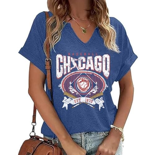 Baseball Shirts for Women Game Day Fan Shirt Baseball Mom Tshirt Casual Gifts Short Sleeve Tops - Image 1