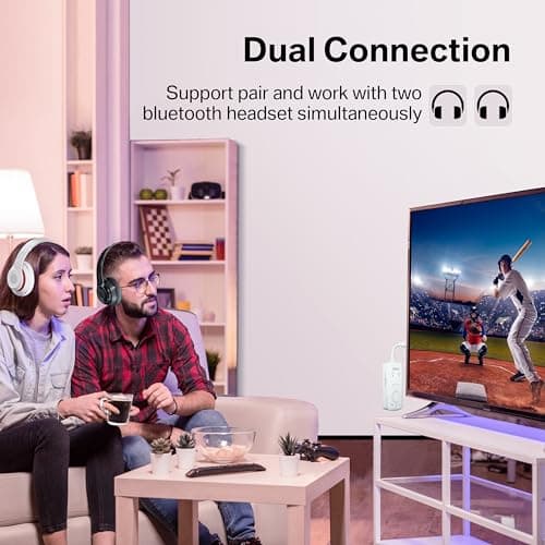 Sunitec Bluetooth 5.3 Transmitter for Airplane Connect 2 Headphones or Earphone: Wireless Plane Adaptor with 3.5mm AUX Audio Jack for Flight Airline Travel Gym - Support aptX HD Adaptive 35Hrs Lasting - Thumbnail 3