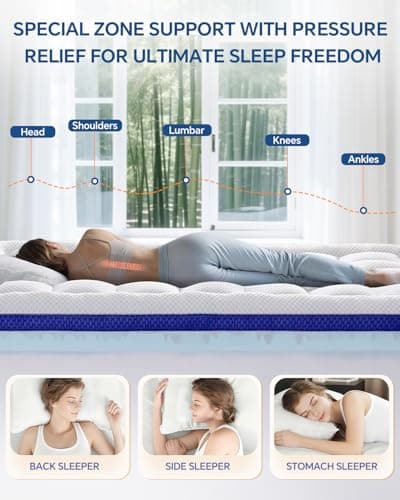 BEDELITE Queen Mattress Topper Dual Layer 4 Inch Memory Foam Mattress Topper, 2 Inch Pilow Top Mattress Pad and 2 Inch Premium Gel Foam Mattress, with Stretchable Pockets Up to 6"-24" - Thumbnail 4