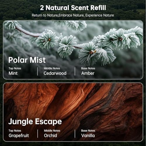 Littlelucky Car Air Freshener, 2 PCS North America Walnut Wood, Car Air Freshener Vent Clip for Hidden Air Vent etc, 4 PCS Scent Refills, 2 Natural Plant Extract Fragrance Long-lasting for 120 Days - Thumbnail 3