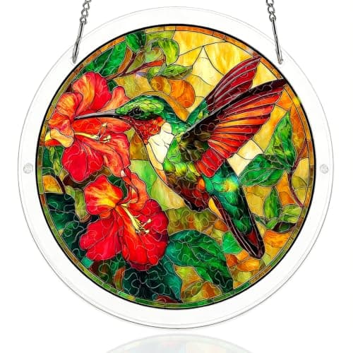 Acrylic Puzzle Suncatcher Hummingbird Window Hanging Decor 83 Pieces 7.5IN