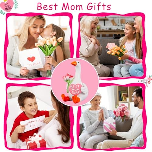 MAYIPLAY Mini Desk Goose Mom Birthday Gifts Best Mom Ever Gifts for Grandma Mother-in-Law, 3.5" Desktop Gooses Home Office Shelf Decor - Thumbnail 3