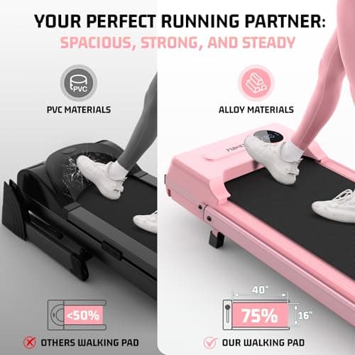 FUNMILY Foldable Walking Pad with Handle Bar, 4 in 1 Under Desk Treadmill with Incline, 2025 Upgraded Smart Folding Treadmill for Home/Office, Ultra-Quiet - Thumbnail 4