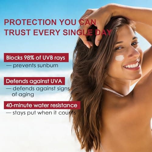 AVJONE Face Sunscreen SPF 50, Broad Spectrum UVA/UVB Protection with Hyaluronic Acid & Vitamin E, Lightweight Non-Greasy Formula, Water-Resistant, Oil-Free, Non-Comedogenic for Sensitive Skin, 1.7 oz - Thumbnail 4