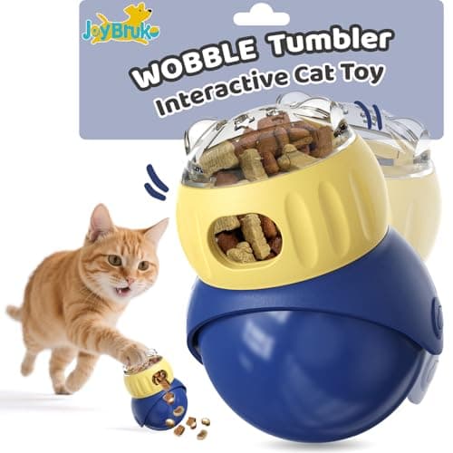 JoyBruko Interactive Cat Toys Treat Puzzle - for Indoor Cats Weight Loss Wobble Tumbler Feeder Food Dispenser, Fun Sliding Rolling, Enrichment Portion Control Slow Feeder for Kittens & Adult Cats - Image 1