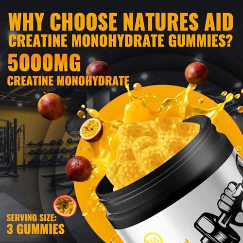 Creatine Monohydrate Gummies – Pre-Workout Energy & Muscle Growth Support for Men & Women | Passion Fruit Electrolyte Gummies (135 Count) - Thumbnail 2