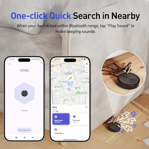 Air Tags-4 Pack Tracker Tag for iOS and Android, Work with Google Find Hub & Apple Find My APP, Long Battery Life, for Keys/Luggage/Suitcase/Backpack/Wallet, Black - Thumbnail 3