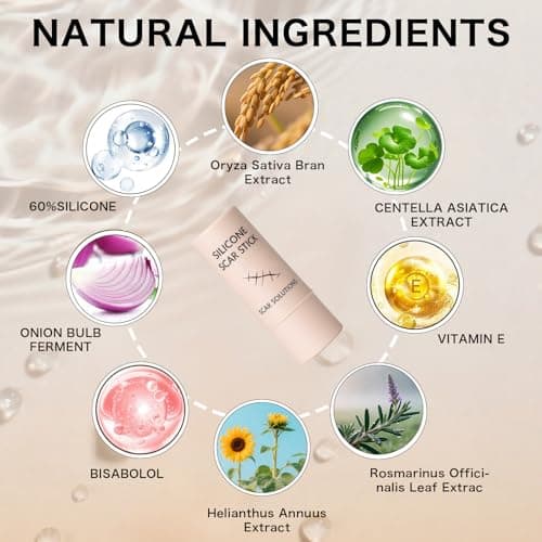 60% Silicone Scar Stick, Skin Scar Solutions for Face and Body, Stick Applicator Manual Massage, with Centella Asiatica Extracts and Vitamin E, Soothing & Gentle for All Skin Scar Types - Thumbnail 2