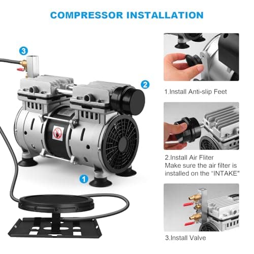 Pond Aerator, Ponds & Lake Aeration System, 5.76CFM for Up to 3 Acre, Includes 3/4 HP Compressor, 100' Weighted Tubing, 2 Diffusers for Outdoor Large Pond & Lake Aerator Pumps Water Oxygen Circulation - Thumbnail 4