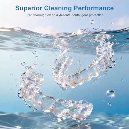 OnBeam Ultrasonic Retainer Cleaner, 45kHz Retainer Cleaner Machine 4000mAh for Denture, Night Guard, Mouth Guard, Aligner, Brace 24W Dental Cleaning Pod with 4 UV Lights, 200ml Multiple Cleaning Modes - Thumbnail 4