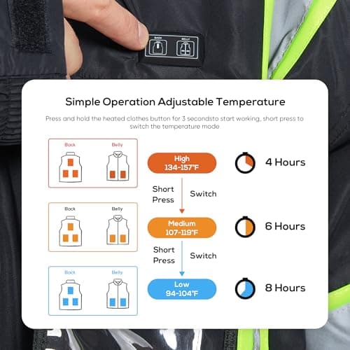 SRsafety Safety Heated Jacket,Waterproof Safety Jacket for Men with Pockets, Reflective High Visibility Safety Heated Jackets - Thumbnail 3