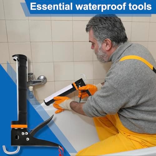 Professional Caulk Gun Kit, White Silicone Sealant + Caulk Gun + Caulking Tool Kit - All-Purpose 100% Silicone Caulk (10 oz Tube), with Caulk Gun, Smoothing Tool, Scraping Tool and Masking Tape - Thumbnail 6