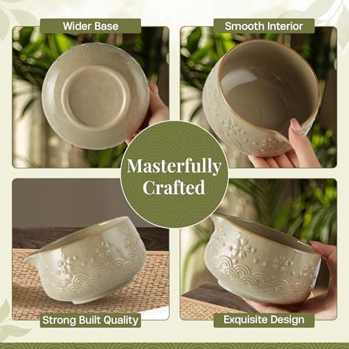 Matcha Whisk Set 9pcs – Matcha Tea Set with Ceramic Matcha Bowl, Bamboo Whisk (Chasen), Scoop, Sifter | Matcha Kit for Japanese Tea Ceremony & Beginners(Mottled) - Thumbnail 5