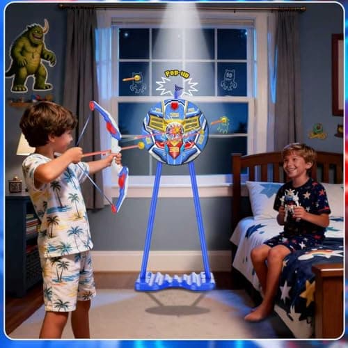 2 Pack Kids Bow and Arrow, LED Light Up Archery Toy Set with 20 Suction Cup Arrows, Standing Target & Arrow Case,Kids Indoor and Outdoor Toys Birthday Gifts Ideas for 3 4 5 6 7 8 9 10 11 12 Year Boys - Thumbnail 4