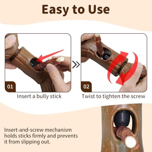 JoyBruko Bully Stick Holder for Dogs - for Aggressive Chewers Treat Chew Holder, Heavy Duty Yak Chew Toy Nylon Bone, Prevent Choking Safety Device for Small Medium Large Dogs, No More Swallowed Ends - Thumbnail 6