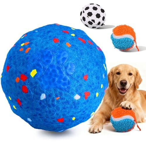 Qlfyuu Interactive Dog Ball, Stimulating Bouncing Ball with 2 Outer Covers, Pet-Safe E-TPU Material Active Rolling Toy to Keep Them Busy, Rechargeable Toy for Medium and Large Dogs