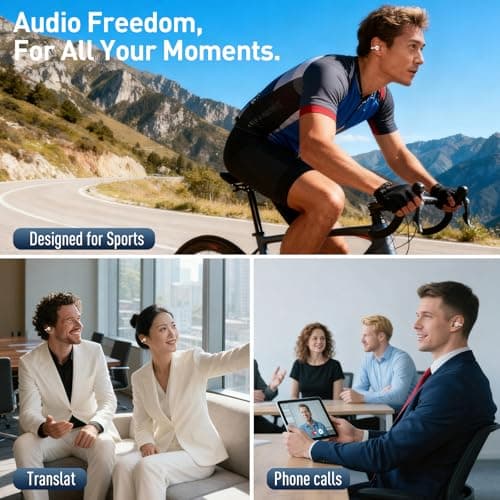 AI Translation Earbuds Real Time,120 Languages & Accents Translator Earbuds,Audifonos Traductores Inglés Español, Translator Device with APP for Travel Learning Business,iOS/Android Compatible-White - Thumbnail 6