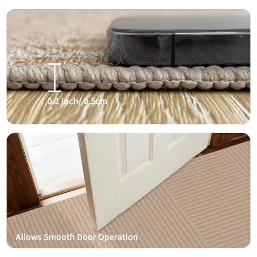 Arvenchy Easy Jute Rug 8x10: Indoor Outdoor Natural Boho Area Rugs for Living Room Patio Washable - Farmhouse Neutral Contemporary Large Carpet for Bedroom Dining Room Backyard Office Non Slip - Thumbnail 2