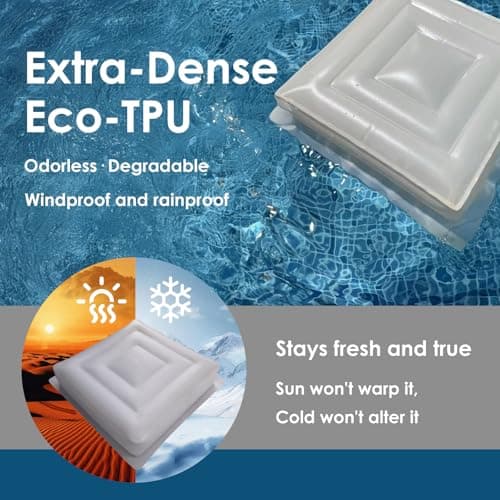 Inflatable Seat Cushion 14", Ultralight Camping Sit Pad, Portable Air Cushion for Stadium, Hiking, Hunting, RV Insulation Pad, Office Chair, Pressure Relief, Waterproof Compact Travel Pillow - White - Thumbnail 5