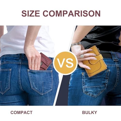 Tipmile Small Wallet for Women Bifold RFID Blocking Card Holder Leather Wallets with Zipper Coin Pocket - Thumbnail 4