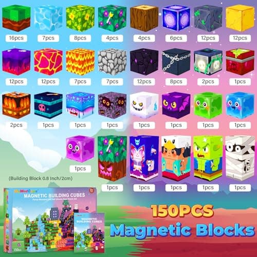 Magnetic Blocks Games Building Toys for 3-16 Year Old Boys Girls, Toddler Kids Magnetic Cubes Tiles Sensory Montessori Education Learning Travel Toys Ages 3+ Halloween Birthday Party Favors Gifts - Thumbnail 3