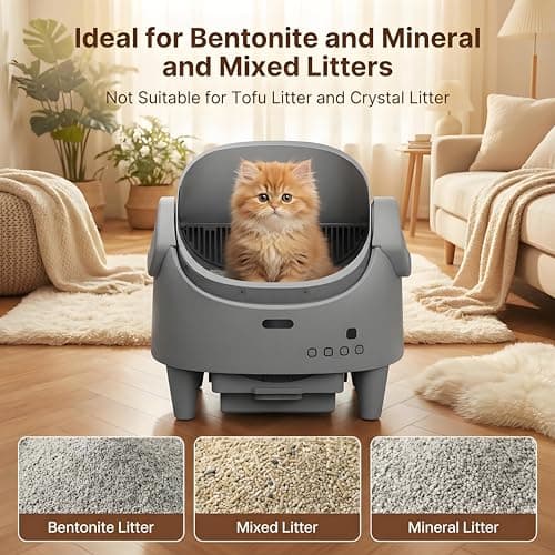 Automatic Cat Litter Box, Self-Cleaning Litter Box with Open-Top Design, 15-Layer Safety Protection System & Smart App Control, Electric Cat Litter Box with Adjustable Entry Height & Odor Control - Thumbnail 4