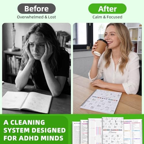 ADHD Cleaning Planner for Adults – Undated Daily, Weekly & Monthly Cleaning Schedule & Checklist – Household Chores Organizer Notebook for Home Management, Routine Tracking & Family Cleaning Tasks - Thumbnail 6