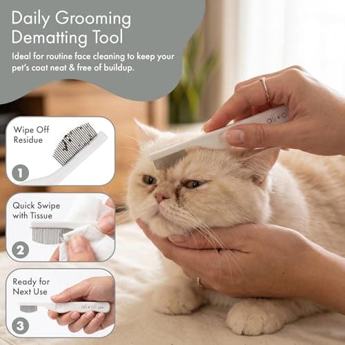 Ali+Oli Pets Eye Comb for Dogs & Cats – Fine Tooth Tear Stain Remover Comb – Pet Face Grooming Comb for Removing Eye Gunk, Debris & Tear Stains - Thumbnail 4