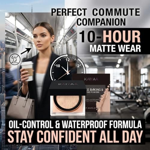 Waterproof Setting Powder, Translucent Powder Setting Powder, Loose Powder Makeup for Oil Control, Sweat Proof Long Lasting Matte Finish for All Skin Makeup - Thumbnail 2