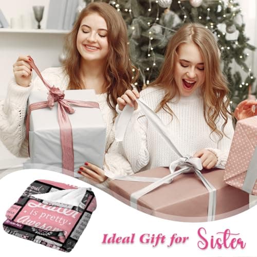 Sister Birthday Gifts Blanket from Sis– 310GSM Lightweight Plush Fuzzy Cozy Soft Warm Flannel Throw for Sister Women Adults, Thoughtful Present for Birthday Christmas, 50"x60" - Thumbnail 2