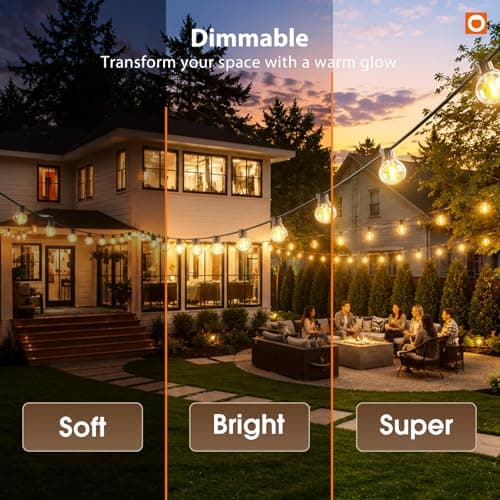addlon 198FT(192+6) Solar String Lights Outdoor Waterproof, 60+4 LED Shatterproof Bulbs with Remote, 3 Light Modes Dimmable Timable, Extra Long Patio Lights for Large Backyard, Garden, Wedding, Party - Thumbnail 3