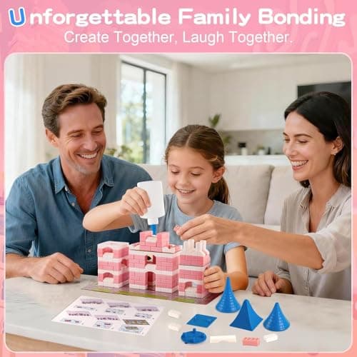 286 PCS Princess Castle Building Kit for Girls 6-12, Mini Brick DIY Craft Castle Playset, STEM Construction Toy, Pink Fantasy Castle Building Set, Creative Alternative to Popular Building Block Sets - Thumbnail 6