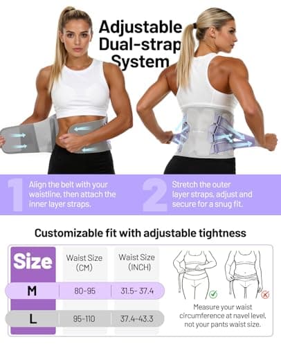 Back Brace for Women, Support Brace for Lower Back Pain Relief, Adjustable Lumbar Support Belt with Lumbar Pad, Ergonomic Breathable Immediate Relief Brace for Herniated Disc Sciatica Scoliosis,M - Thumbnail 4