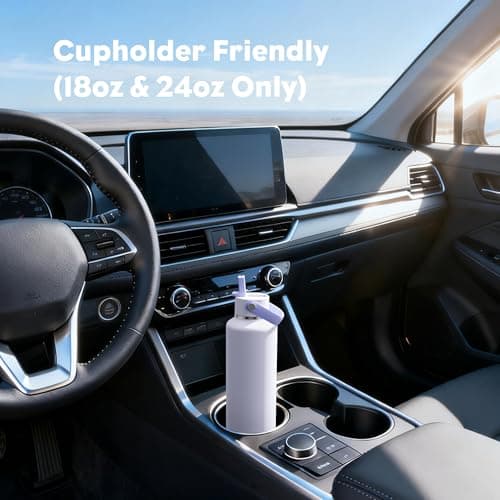 POWCAN 18 oz Slim Insulated Water Bottle: Leakproof, Lightweight, Cold for 24 Hrs, Double Walled Stainless Steel Water Bottle with Straw for Outdoors, Travel, Hiking, Biking, Sport (Lupine Haze) - Thumbnail 5