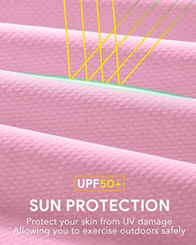 We1Fit Women's UPF 50+ Sun Protection Jacket Hooded Zip Up SPF Shirts Long Sleeves Pink - Thumbnail 5