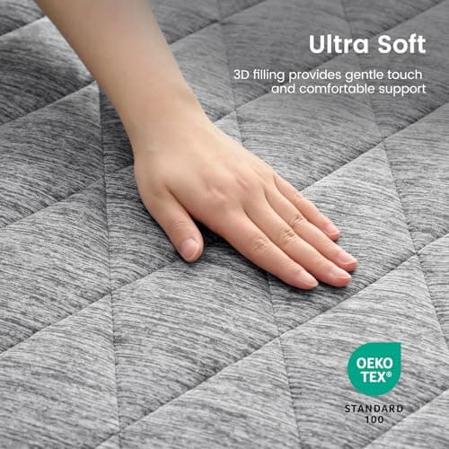 Cozy Bliss Leakproof Cooling Mattress Protector Twin XL, Q-Max 0.45 Soft Noiseless Breathable Mattress Topper Cover, with Deep Pocket Fits 8–18 Inches for Summer Bed Hot Sleepers, Grey - Thumbnail 6
