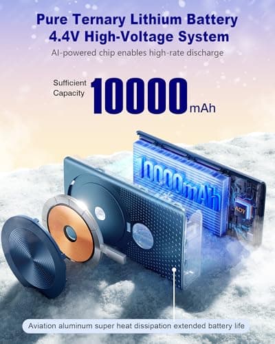 Kesguar Magnetic Portable Charger, 10000mAh 22.5W PD Super Fast Charging Wireless Power Bank. Ultra-Strong Magnet, USB C in&Out Battery Pack for Magsafe, iPhone 17/16/15/13/12 Pro Series - Thumbnail 3