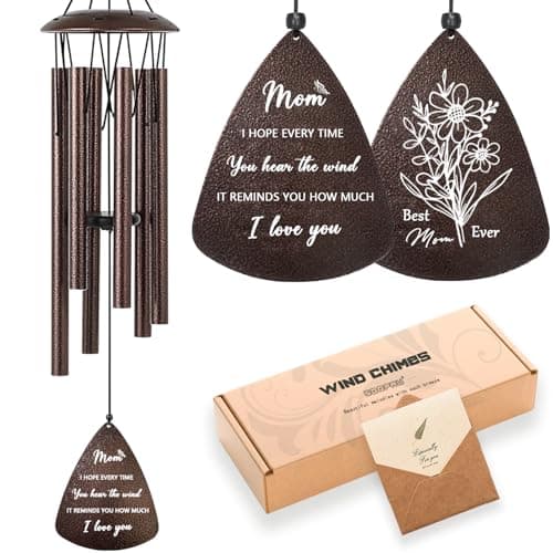 Gifts for Mom from Daughter Son, 32" Bronze Wind Chimes, Best Mom Ever Gift for Mama Mother in Law - Image 1