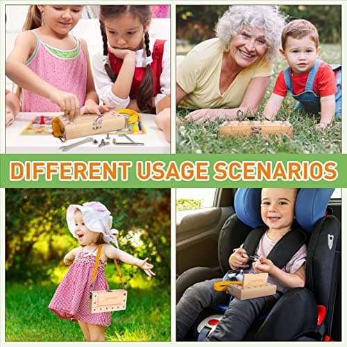 Tilhumt Montessori Screwdriver Board Set - Portable Busy Board Screwdriver Toy Set for 3-5 Toddlers for Travel with Carry Strap & Storage Box, Kids Nut/Bolt Montessori Educational Tools - Thumbnail 6