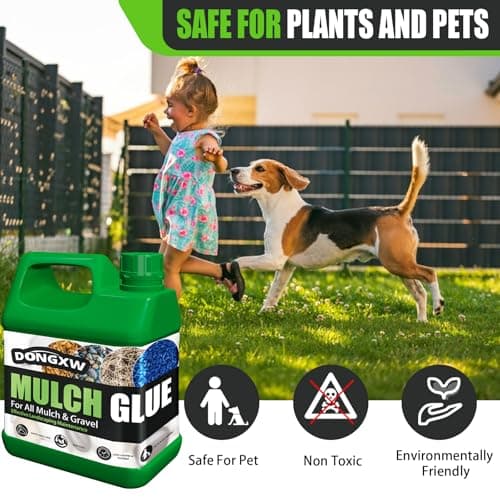 Mulch Glue for Landscaping 1 Gallon- Max Concentrated Rock Glue, Fast-Dry Gravel Binder,Mulch Lock Adhesive for Rocks & Pea Gravel, Pet & Plant Safe,Long-Lasting Mulch Stabilizer for Outdoor Garden - Thumbnail 5